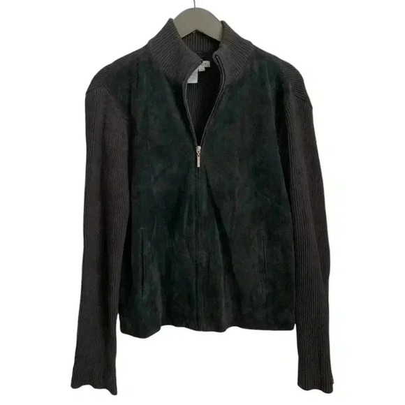 Vintage Co & Eddy Black Suede Knit Jacket Size 10 with Pockets - Picture 1 of 8